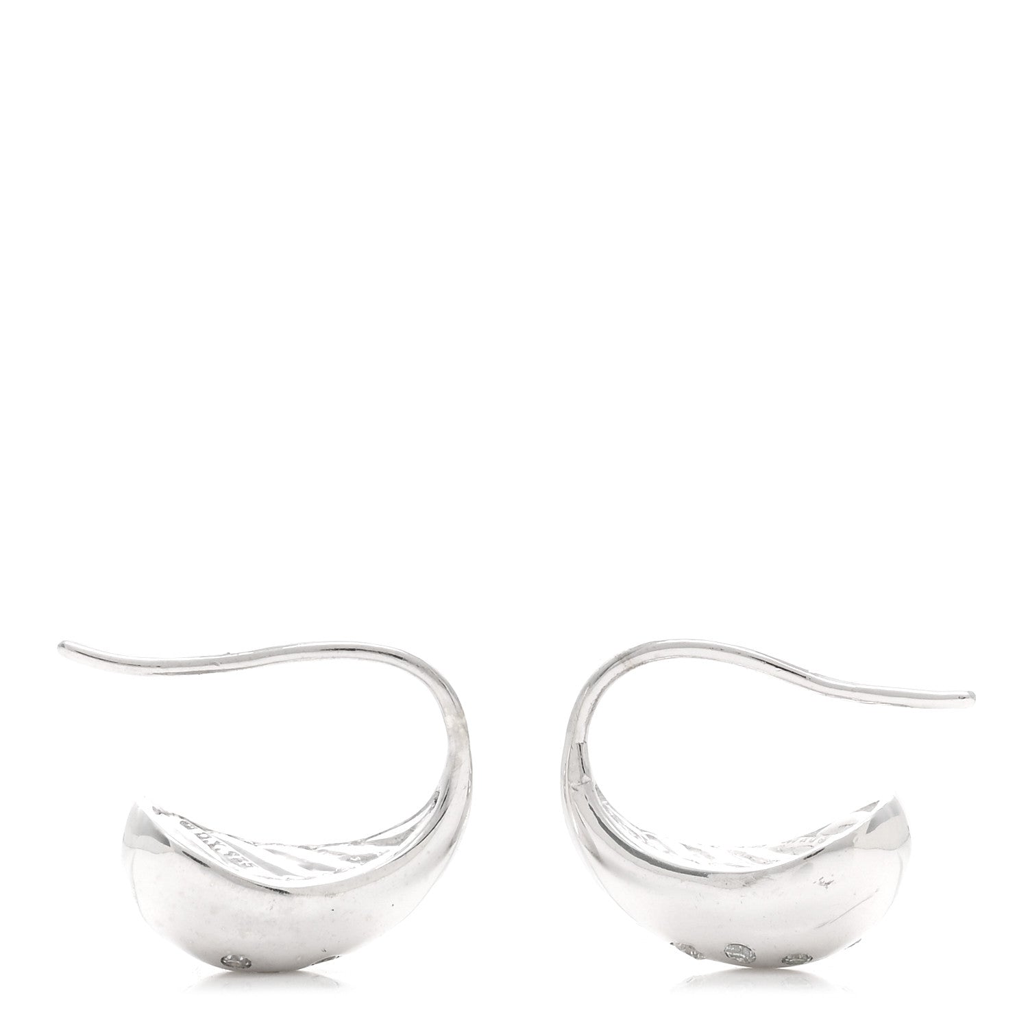 David Yurman Sterling Silver Diamond 15mm Pure Form Earrings 3 of 4
