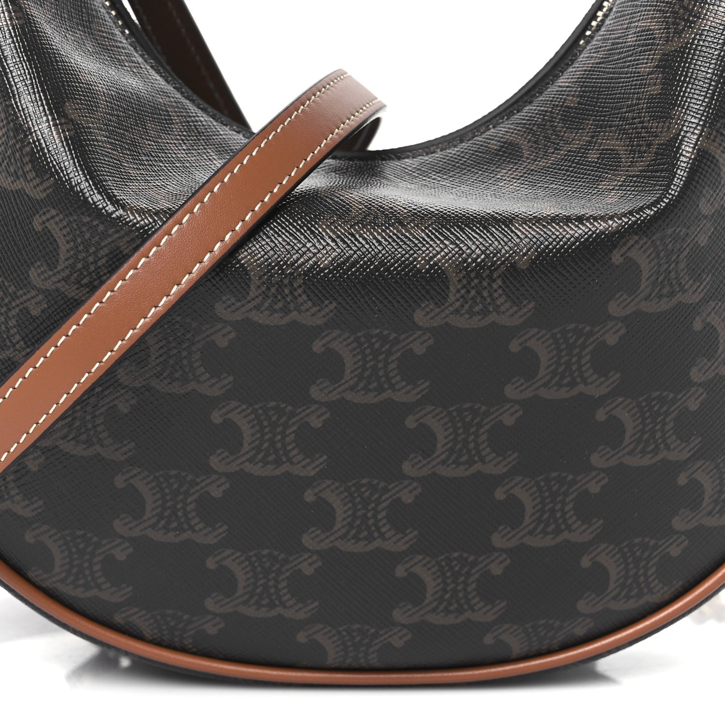 Calfskin Triomphe Canvas Teen Lulu Shoulder Bag Tan