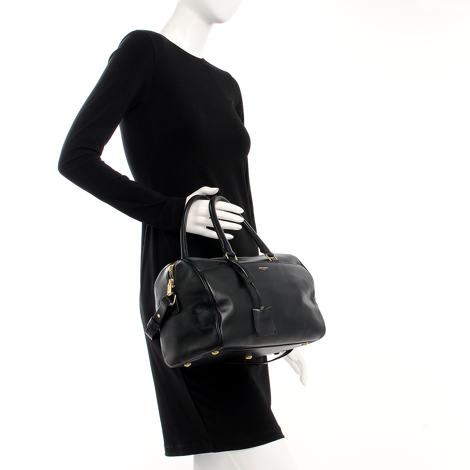 Saint Laurent Smooth Calfskin Classic Duffle 6 Bag Black 3 of 11