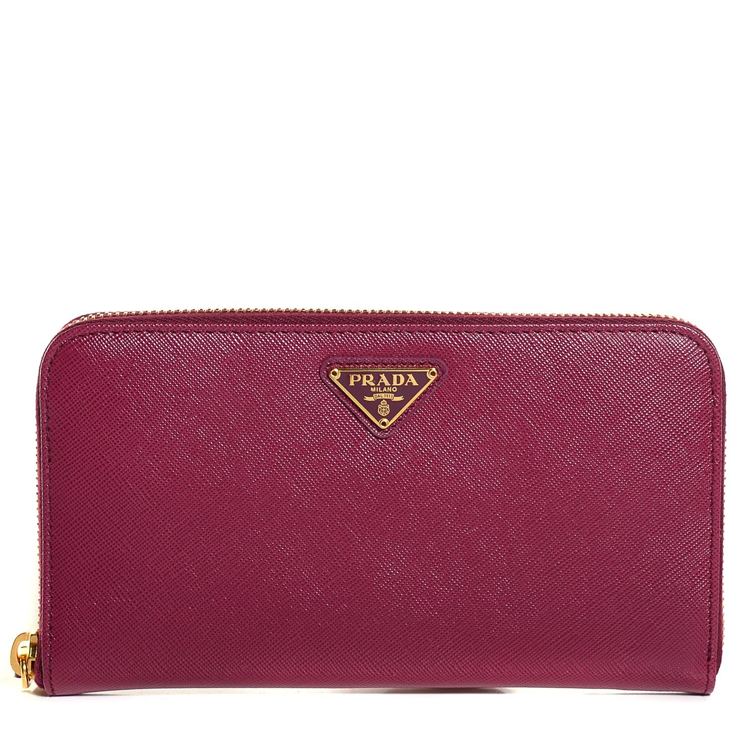 Prada Saffiano Metal Zip Around Wallet Ametista 1 of 9
