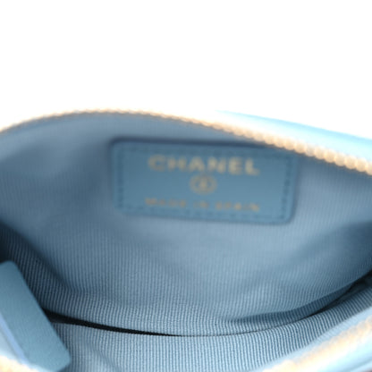 Chanel Caviar Quilted Small Cosmetic Case Light Blue 5 of 7