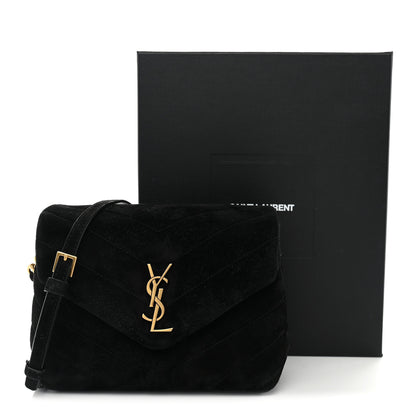 Saint Laurent Suede Y Quilted Monogram Toy Loulou Crossbody Bag Black 11 of 11