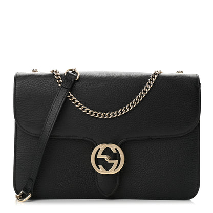 Gucci Dollar Calfskin Interlocking G Shoulder Bag Black 1 of 10
