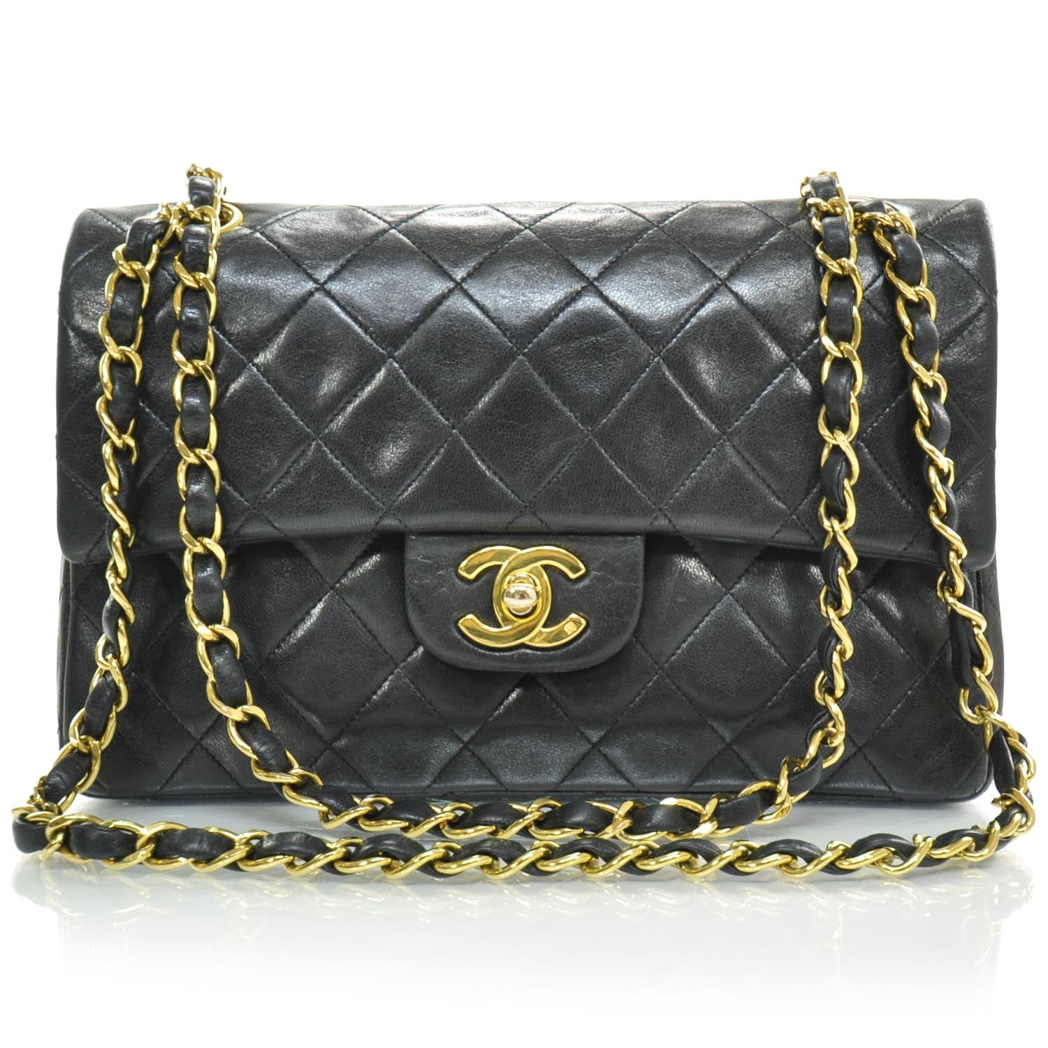 Chanel Lambskin Quilted Small Double Flap Black 1 of 10