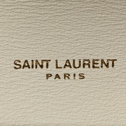 Saint Laurent Calfskin Crocodile Embossed Monogram Uptown Chain Wallet Crema Soft 5 of 8