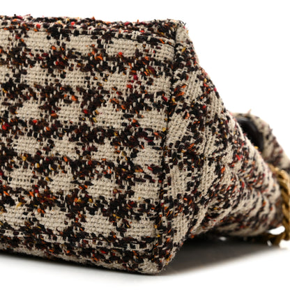 Saint Laurent Tweed Quilted Medium Loulou Puffer Monogram Chain Satchel Beige Umber Multicolor 10 of 12