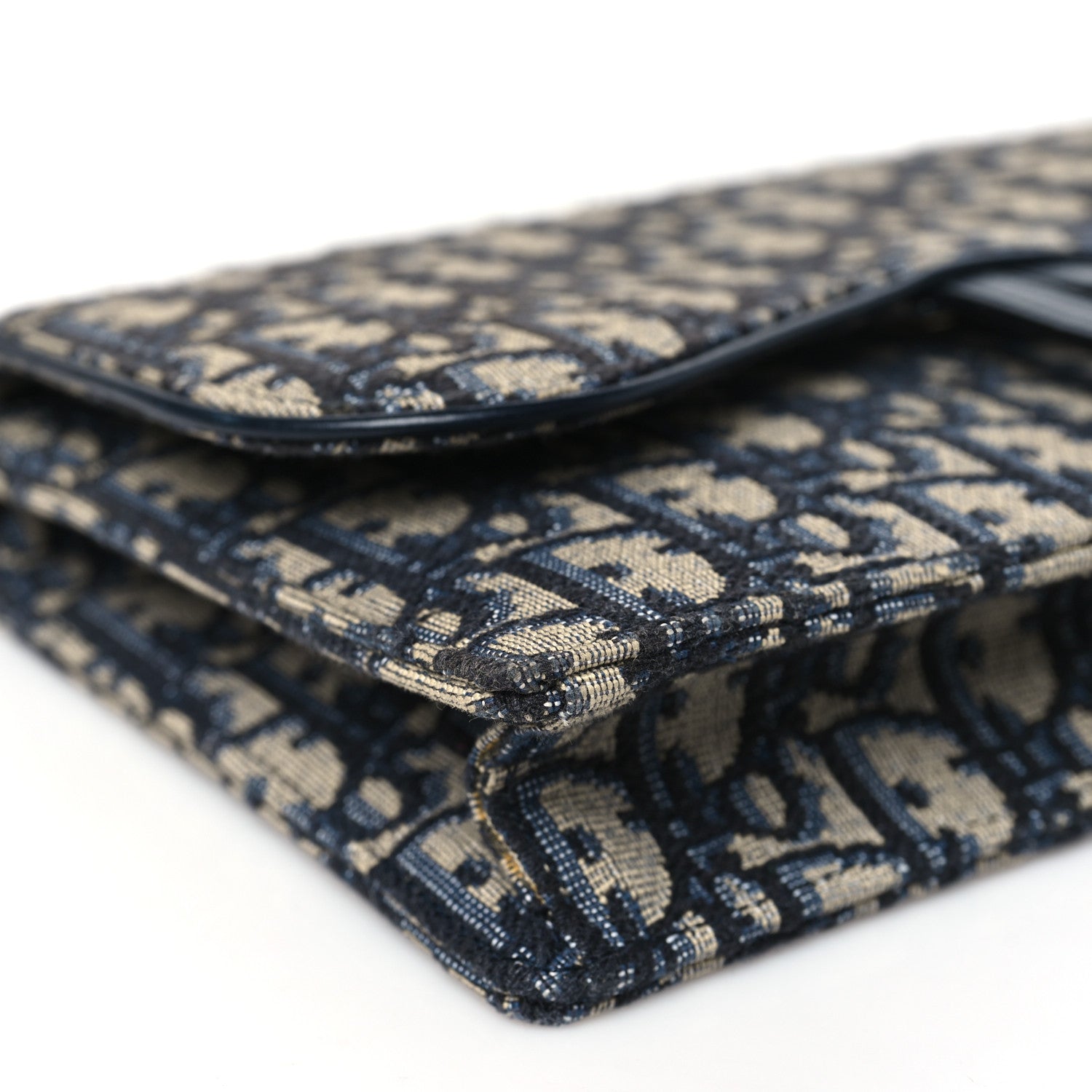 Christian Dior Oblique Saddle Chain Pouch Blue 8 of 9