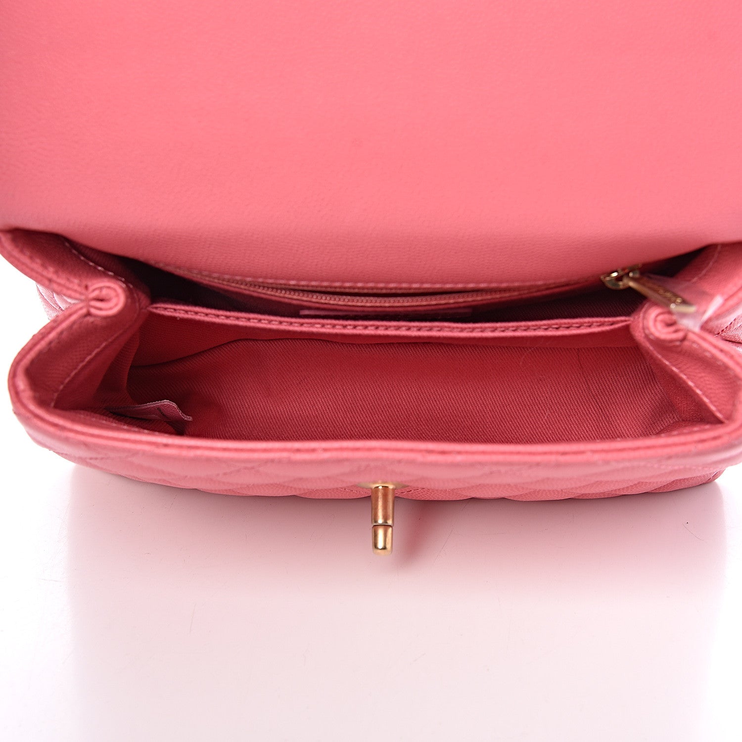 Chanel Caviar Lizard Quilted Mini Coco Handle Flap Pink 5 of 10