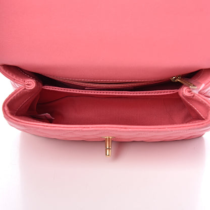 Chanel Caviar Lizard Quilted Mini Coco Handle Flap Pink 5 of 10
