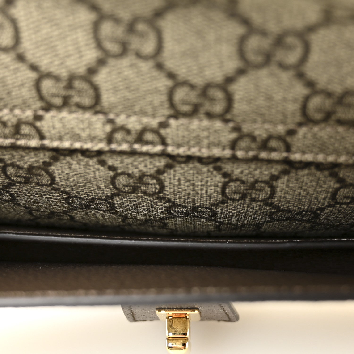 Gucci GG Supreme Monogram Textured Dollar Calfskin Blondie Belt Bag Beige Ebony New Acero 11 of 21