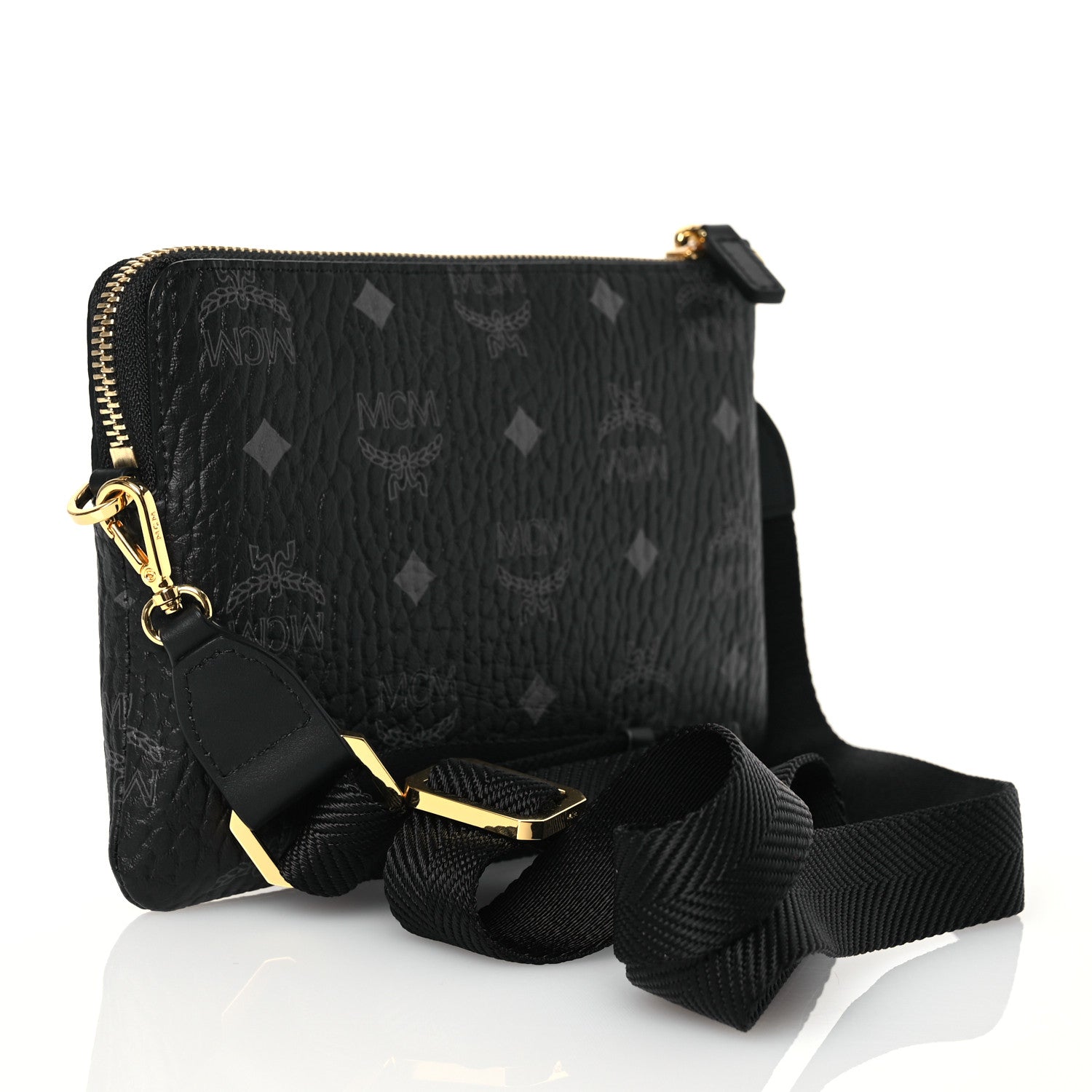 MCM Visetos Small Crossbody Pouch Black 3 of 11