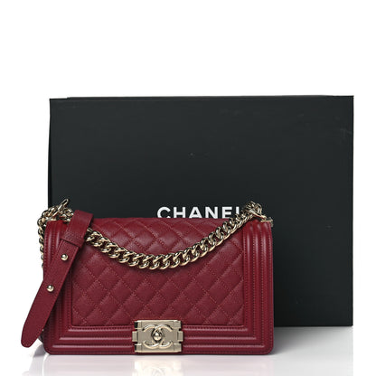 Chanel Caviar Quilted Medium Boy Flap Burgundy 10 of 10