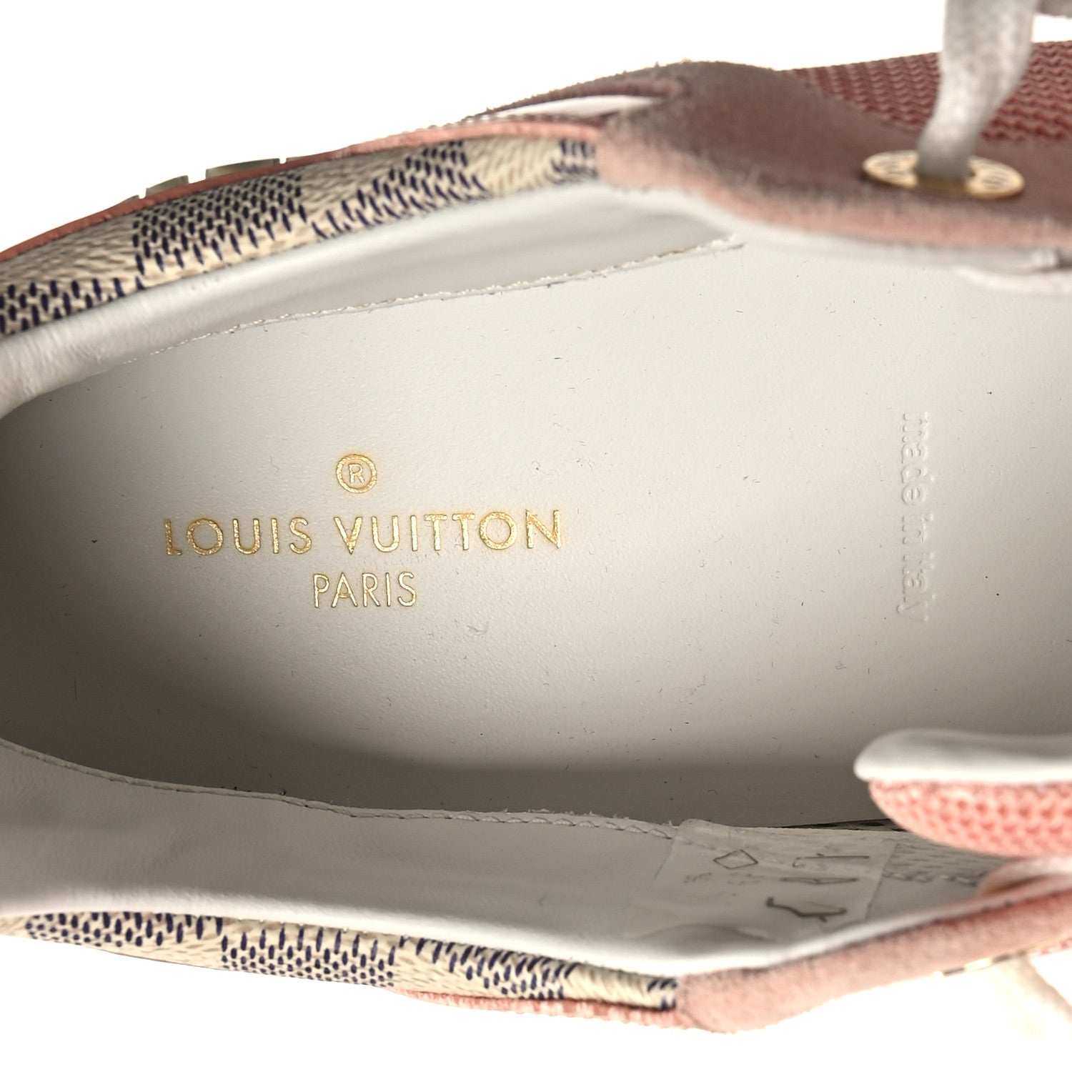 Louis Vuitton Suede Damier Azur Run Away Sneakers 39 Pink 8 of 9