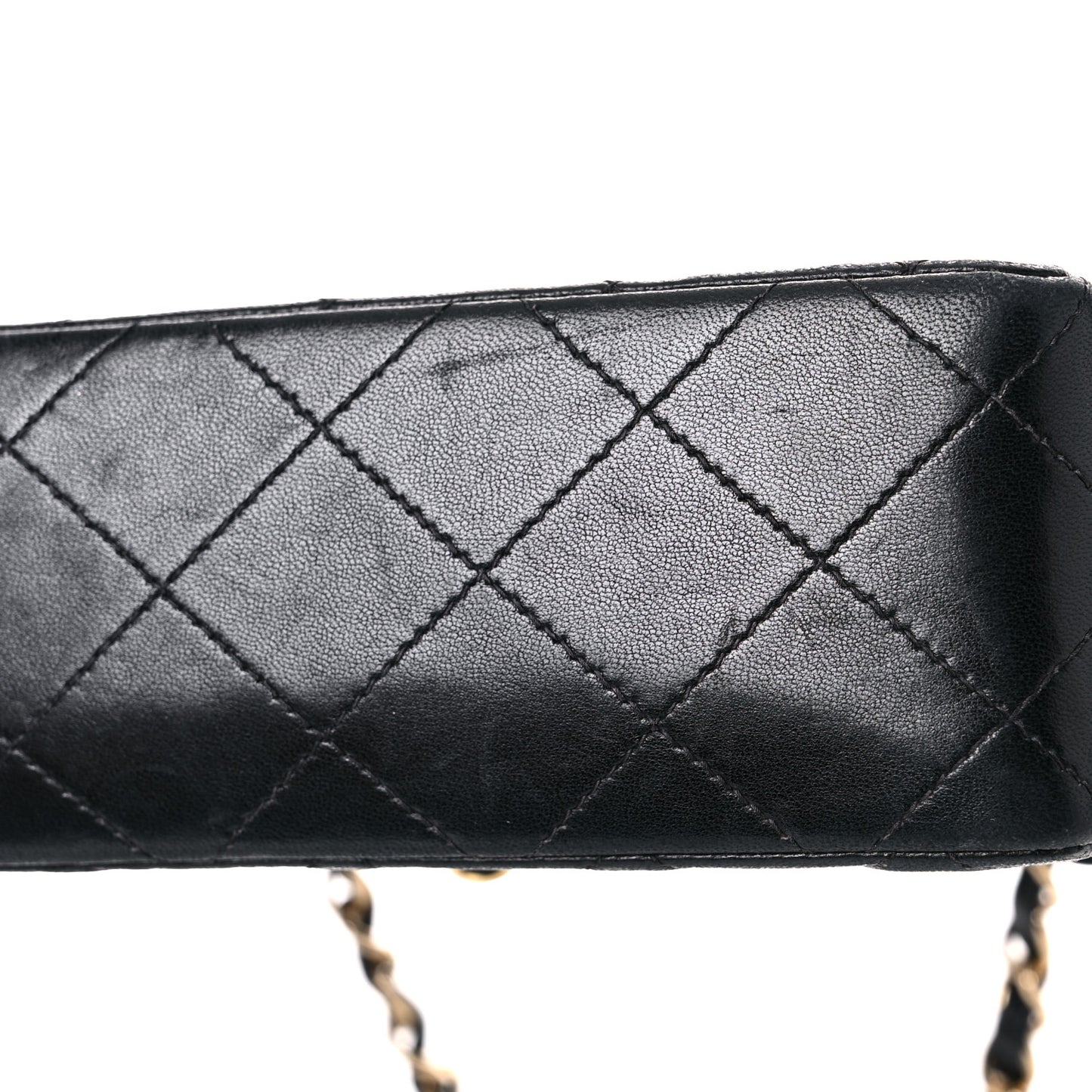 Lambskin Quilted Mini Square Flap Bag Black