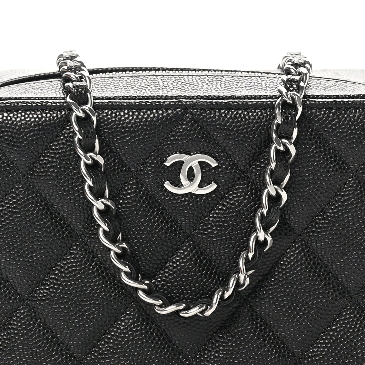 Caviar Quilted Camera Bag Black