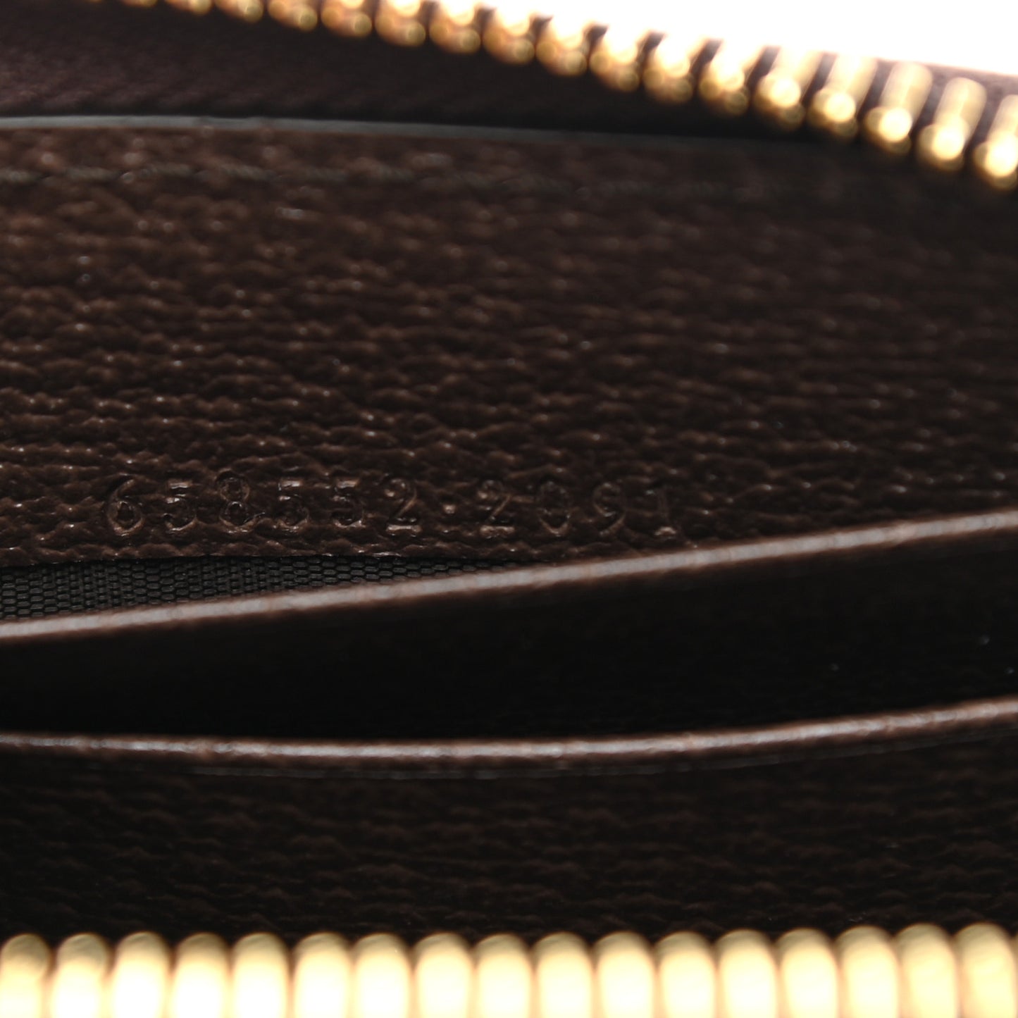 GG Supreme Monogram Textured Dollar Calfskin Web Ophidia Zip Around Card Case Wallet Beige Ebony New Acero