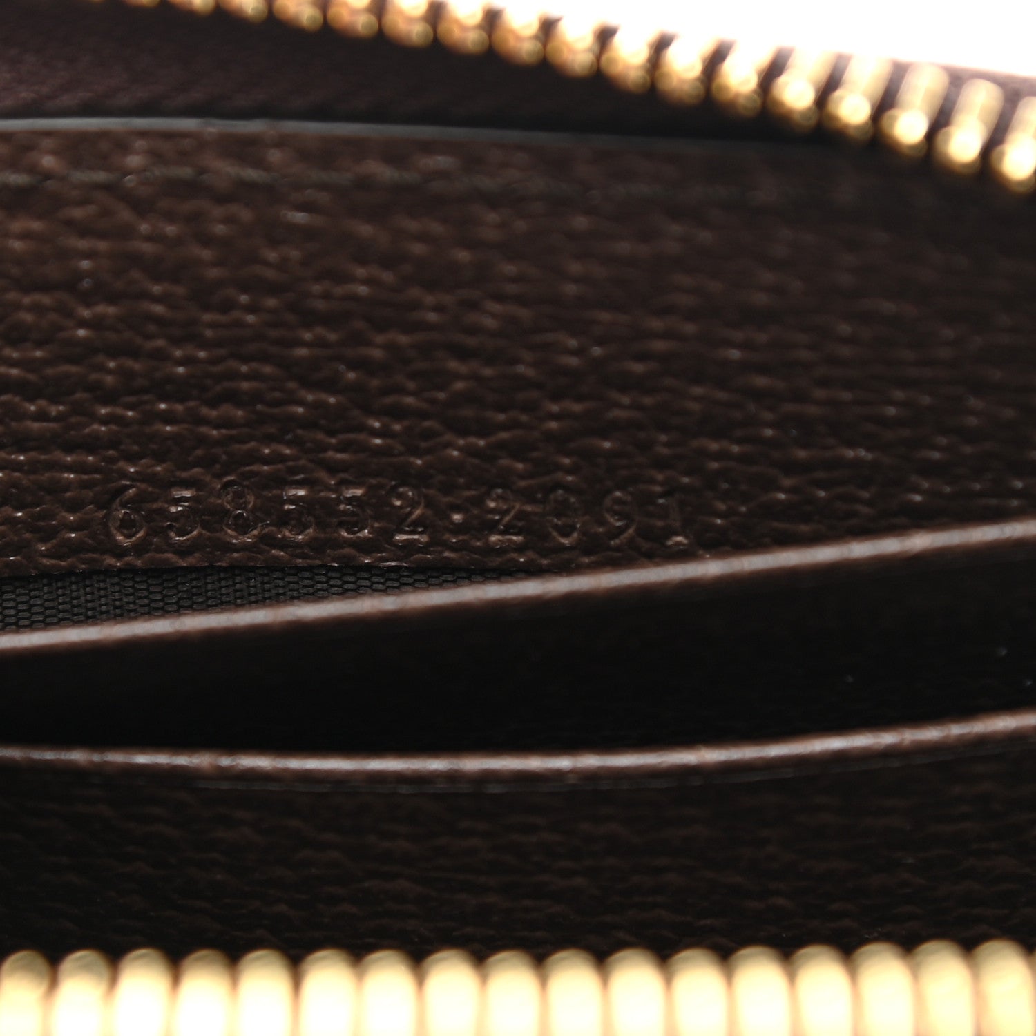 Gucci GG Supreme Monogram Textured Dollar Calfskin Web Ophidia Zip Around Card Case Wallet Beige Ebony New Acero 7 of 8