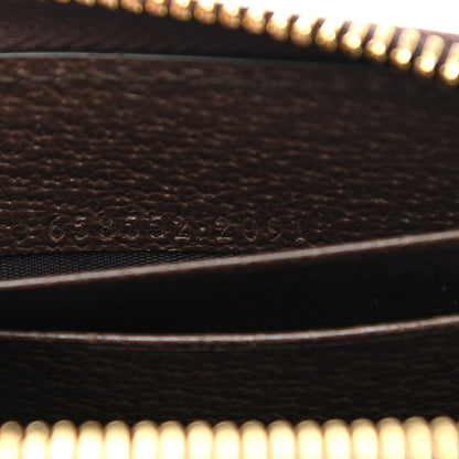 Gucci GG Supreme Monogram Textured Dollar Calfskin Web Ophidia Zip Around Card Case Wallet Beige Ebony New Acero 7 of 8