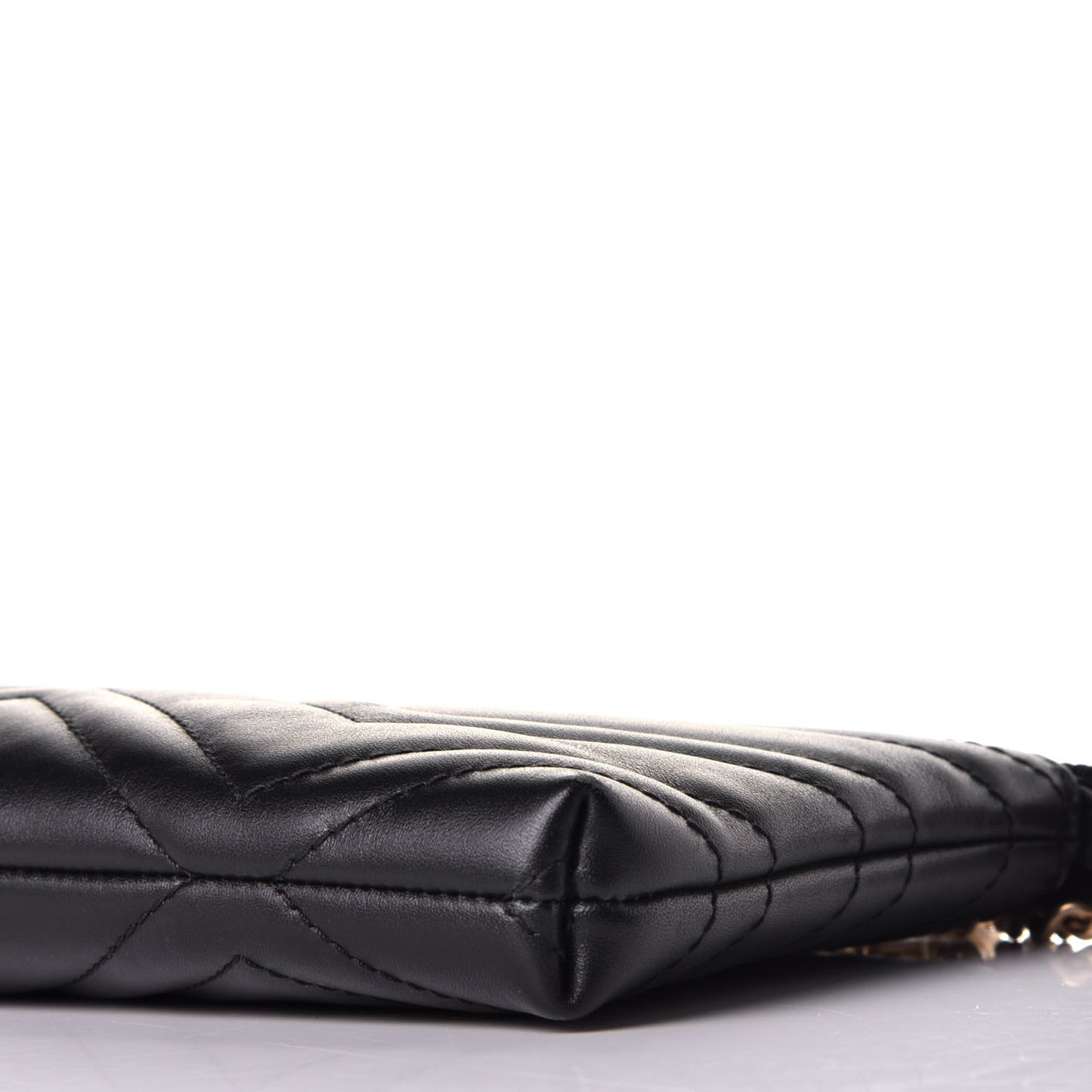Calfskin Matelasse Mini GG Marmont Chain Bag Black
