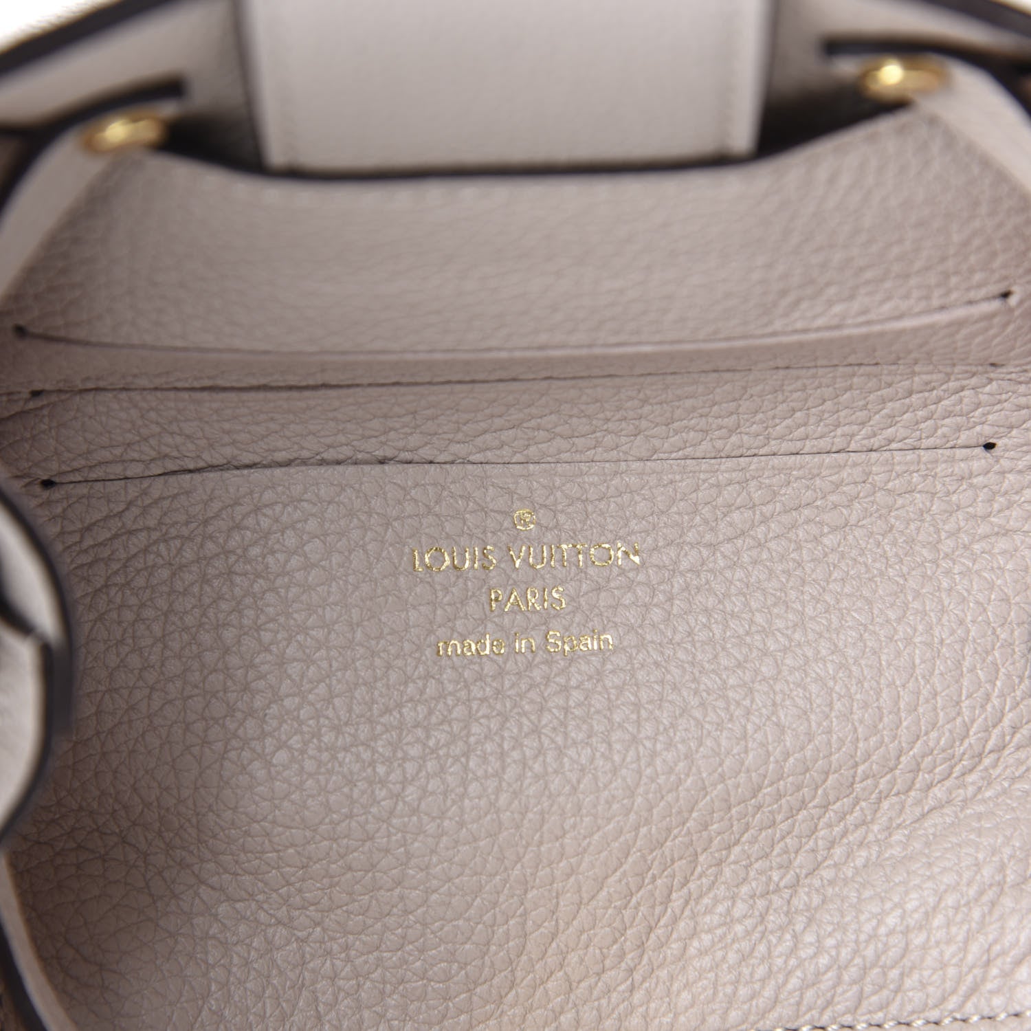 Louis Vuitton Calfskin Nano Lockme Bucket Greige 8 of 10