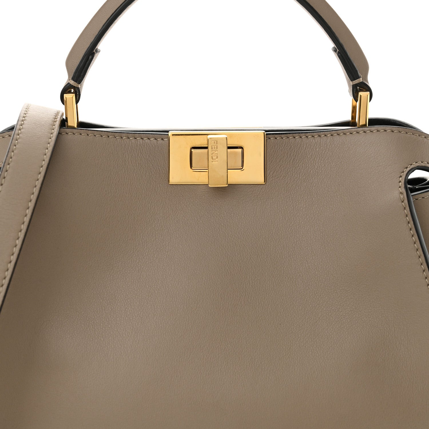 Fendi Tahiti Burro Medium Peekaboo Iconic Essentially Satchel Tortora Black 8 of 10