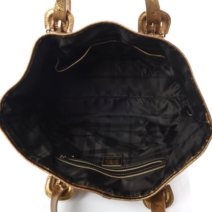 Burberry Shimmer Check Byron Tote Gold 5 of 13