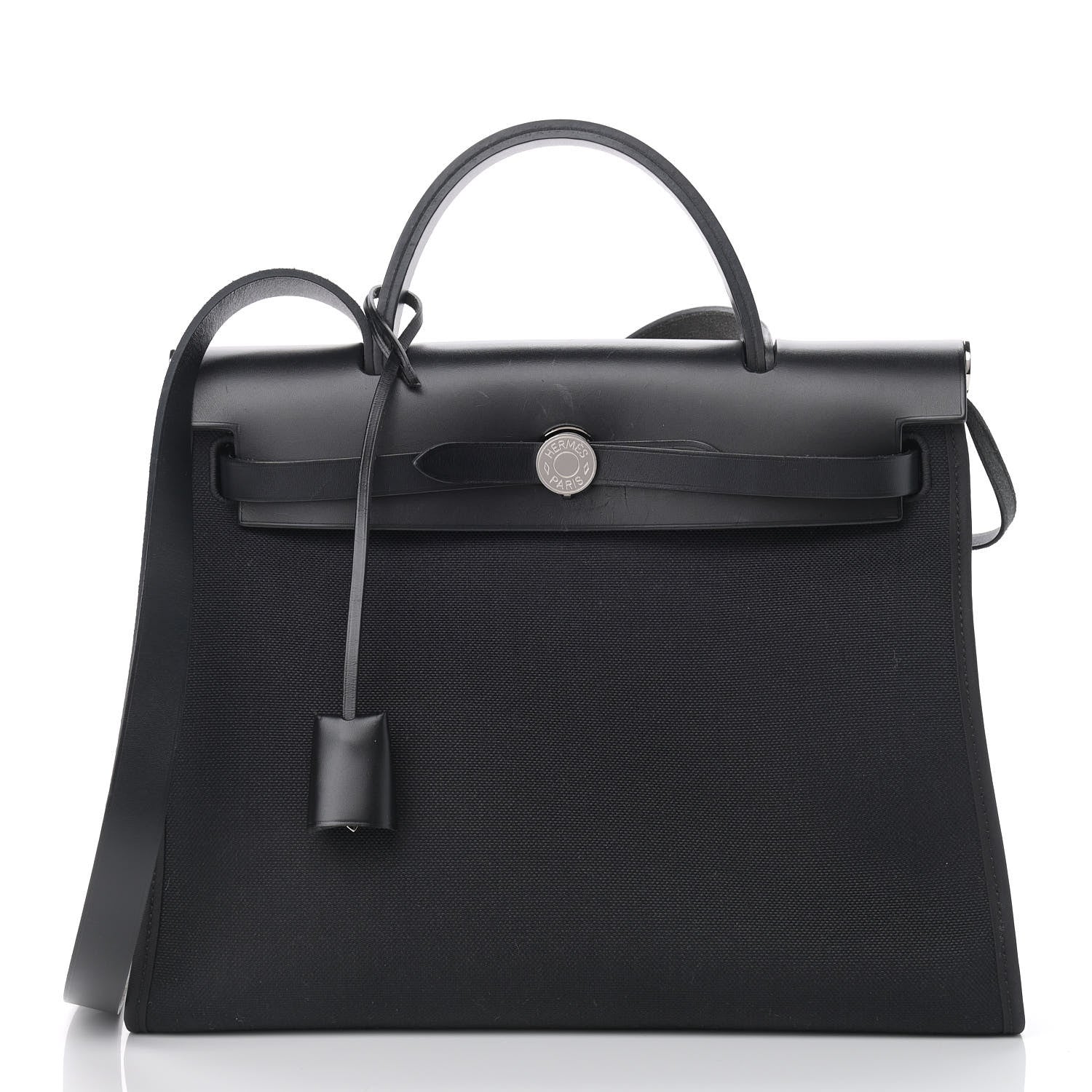 Hermes Military Toile Vache Hunter Herbag Zip PM 31 Black 3 of 10