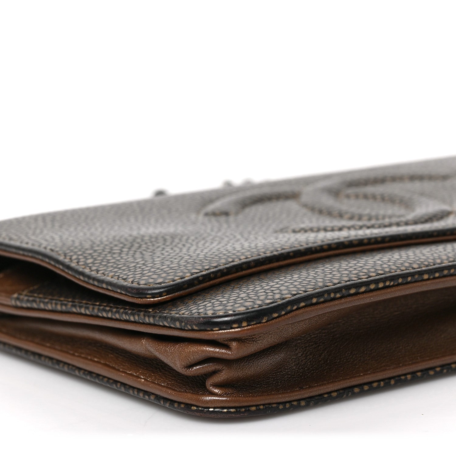 Chanel Metallic Caviar Timeless CC Wallet on Chain WOC Bronze 8 of 9