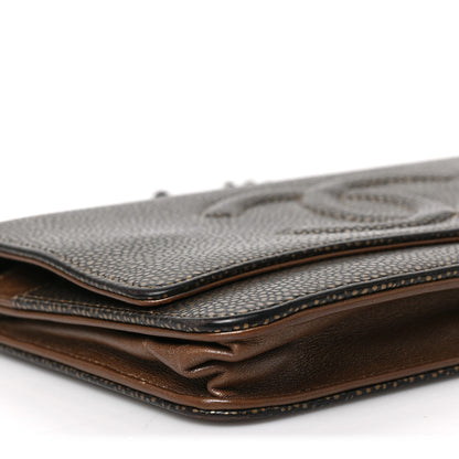 Chanel Metallic Caviar Timeless CC Wallet on Chain WOC Bronze 8 of 9