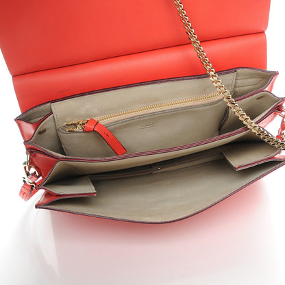 Chloe Calfskin Suede Medium Faye Shoulder Bag Orange 5 of 7