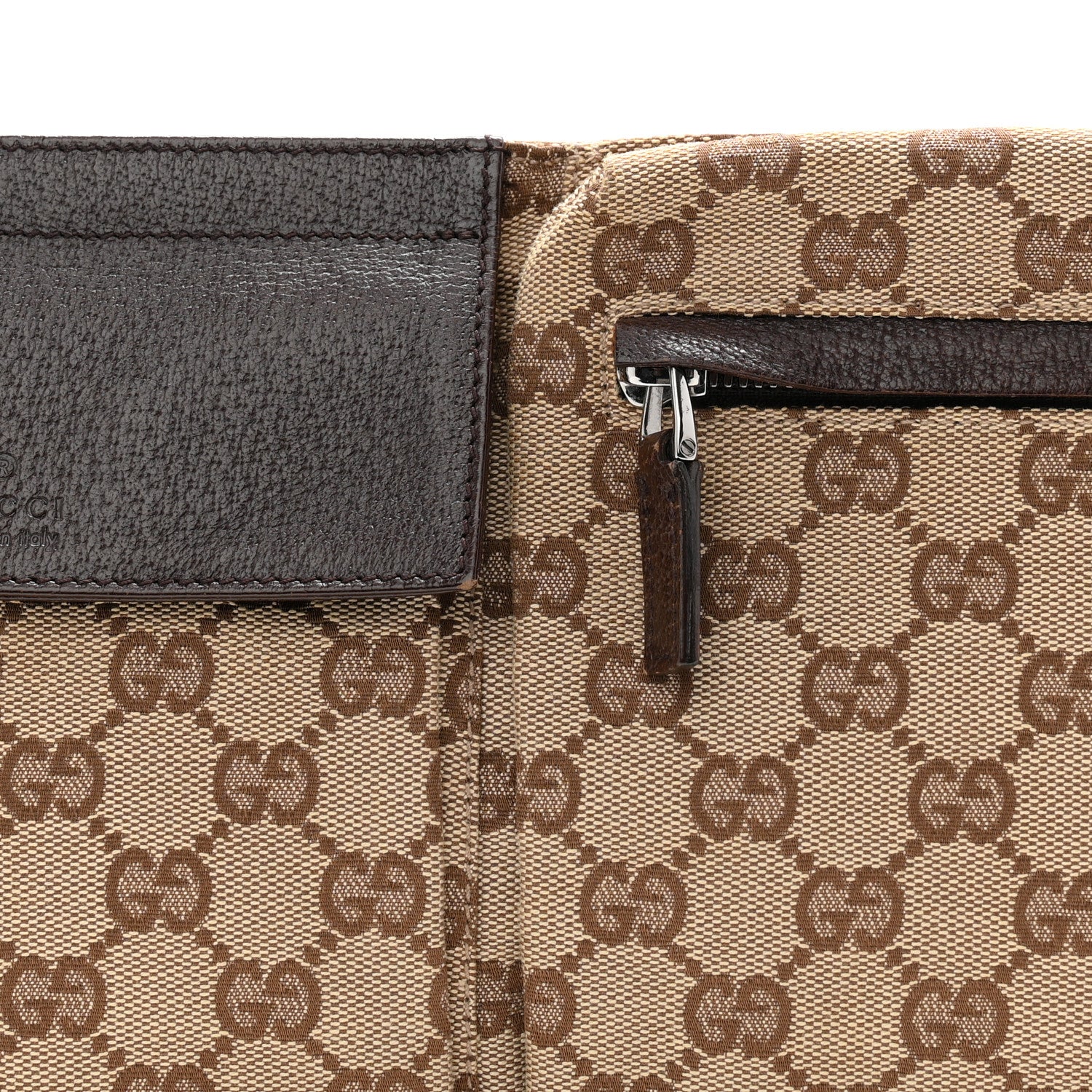 Gucci GG Monogram Double Pocket Belt Bag Dark Brown 8 of 10
