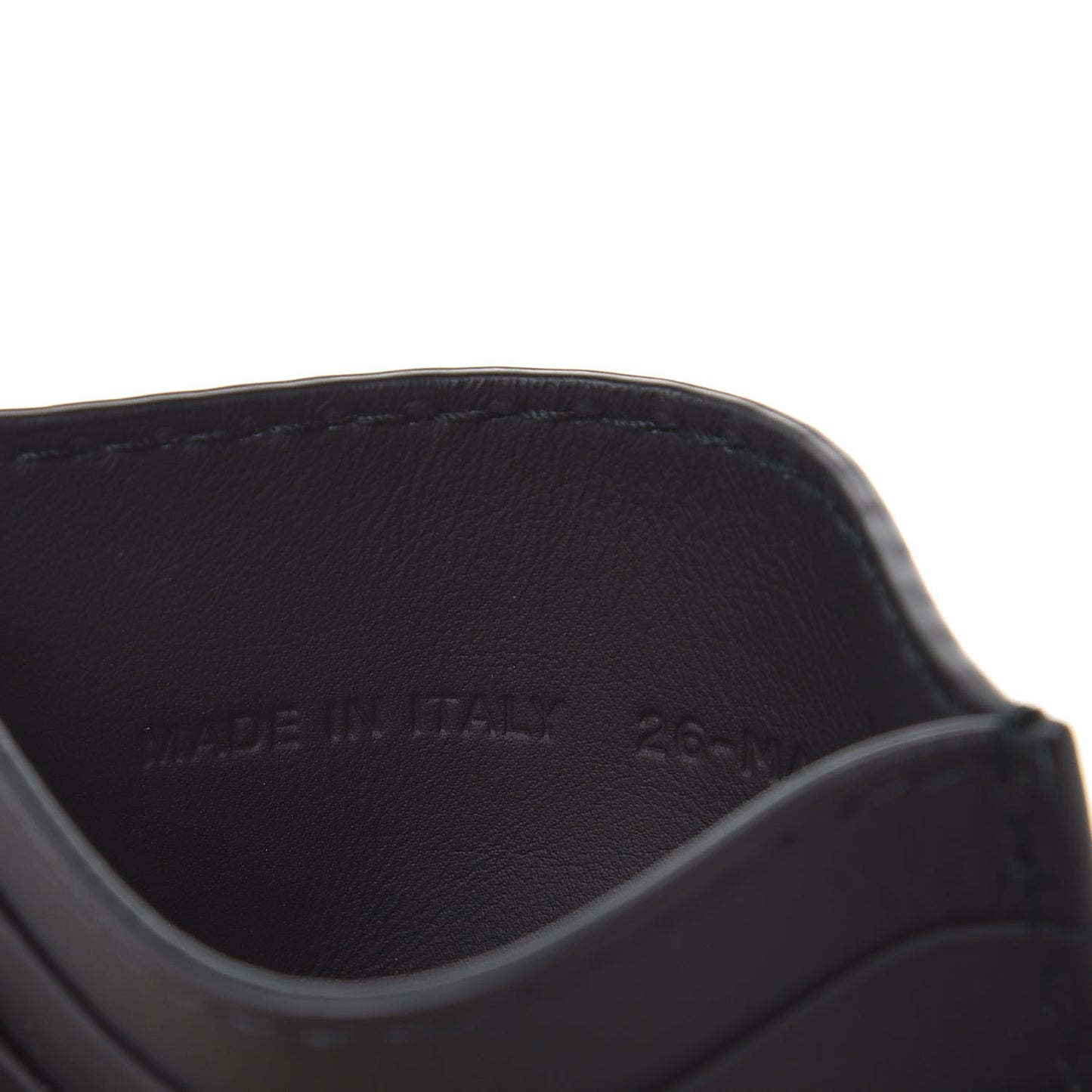 Calfskin D-Fence Card Holder Black