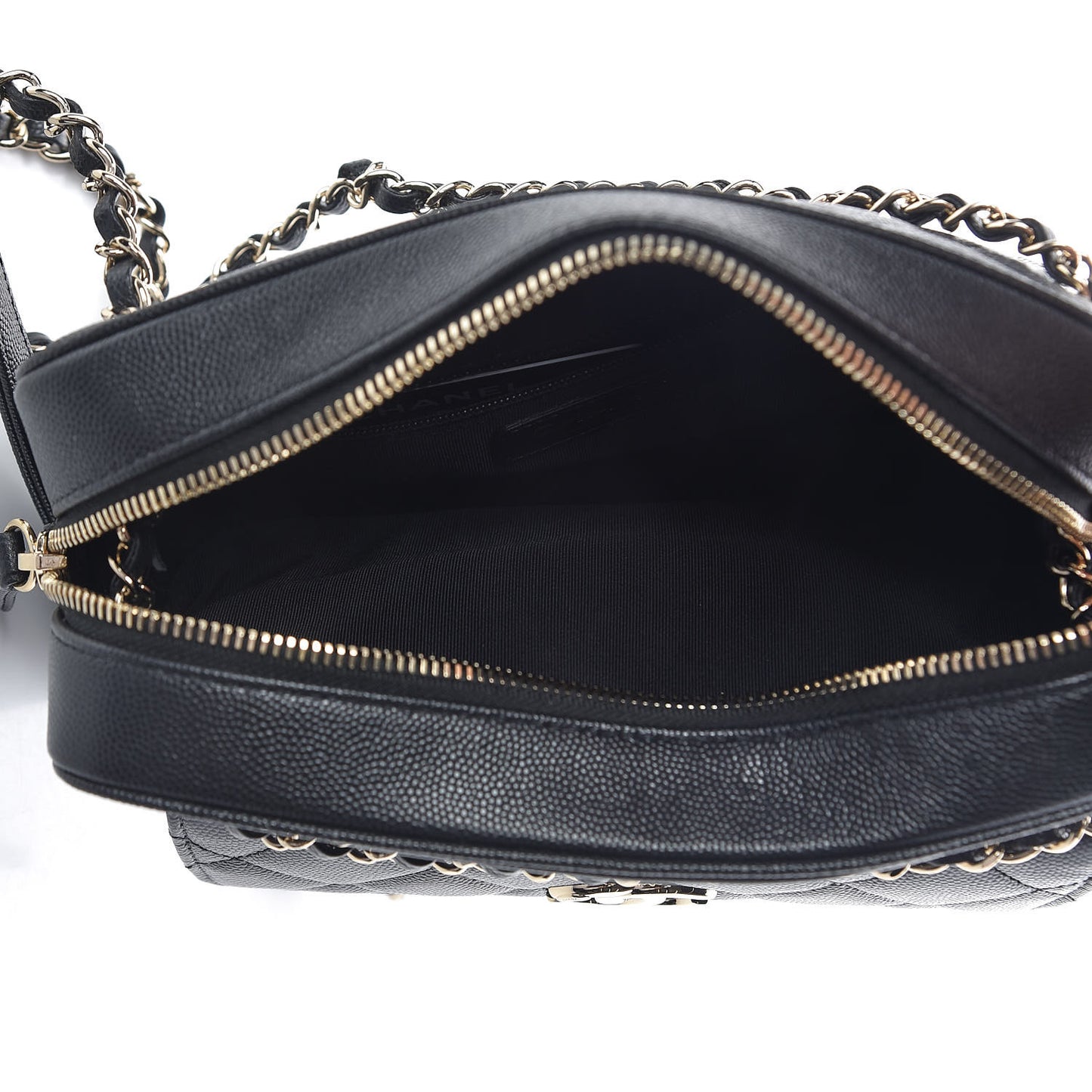 Caviar Quilted Small In & Out Camera Case Black