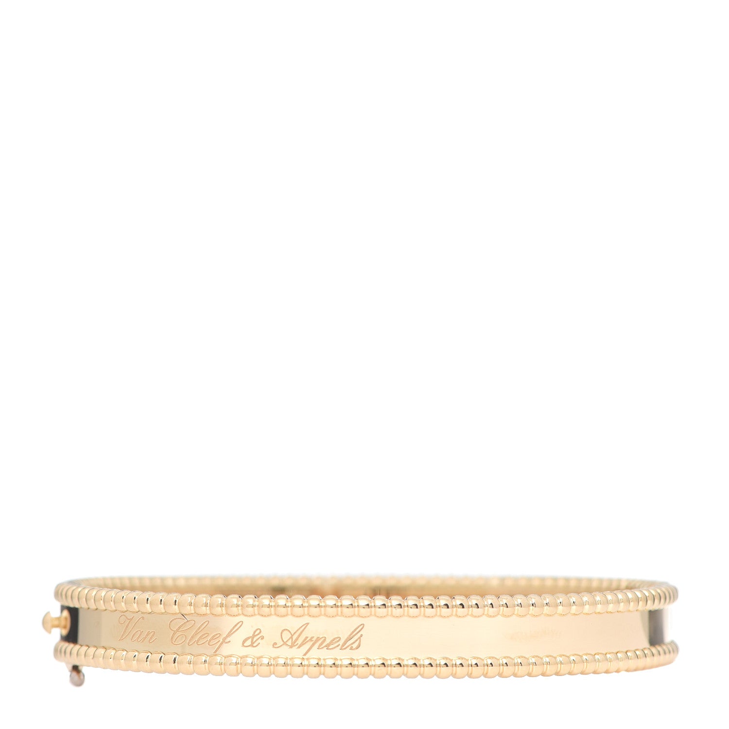Van Cleef & Arpels 18K Yellow Gold Perlee Signature Bangle Bracelet M 1 of 6