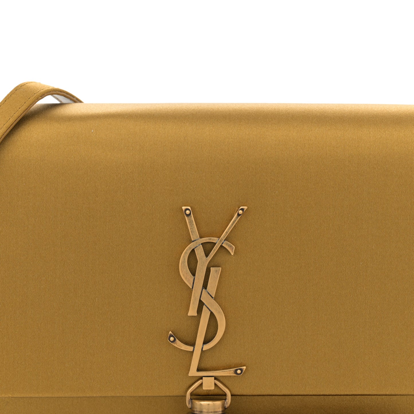 Satin Small Classic Monogram Kate Tassel Satchel Sahara Beige