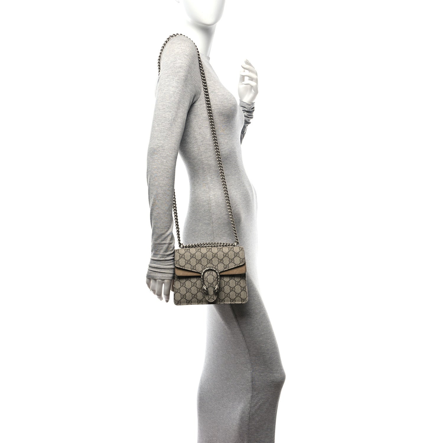Gucci GG Supreme Monogram Mini Dionysus Shoulder Bag Taupe 2 of 10