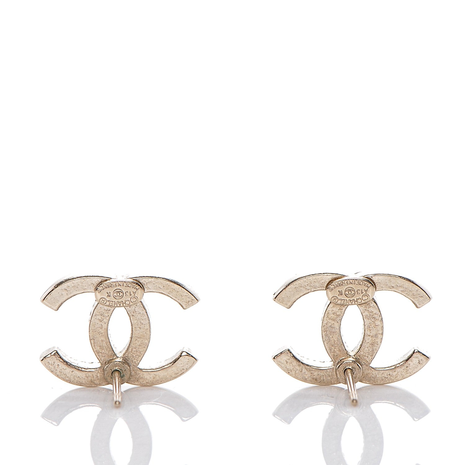 Chanel Crystal CC Earrings Gold 3 of 4