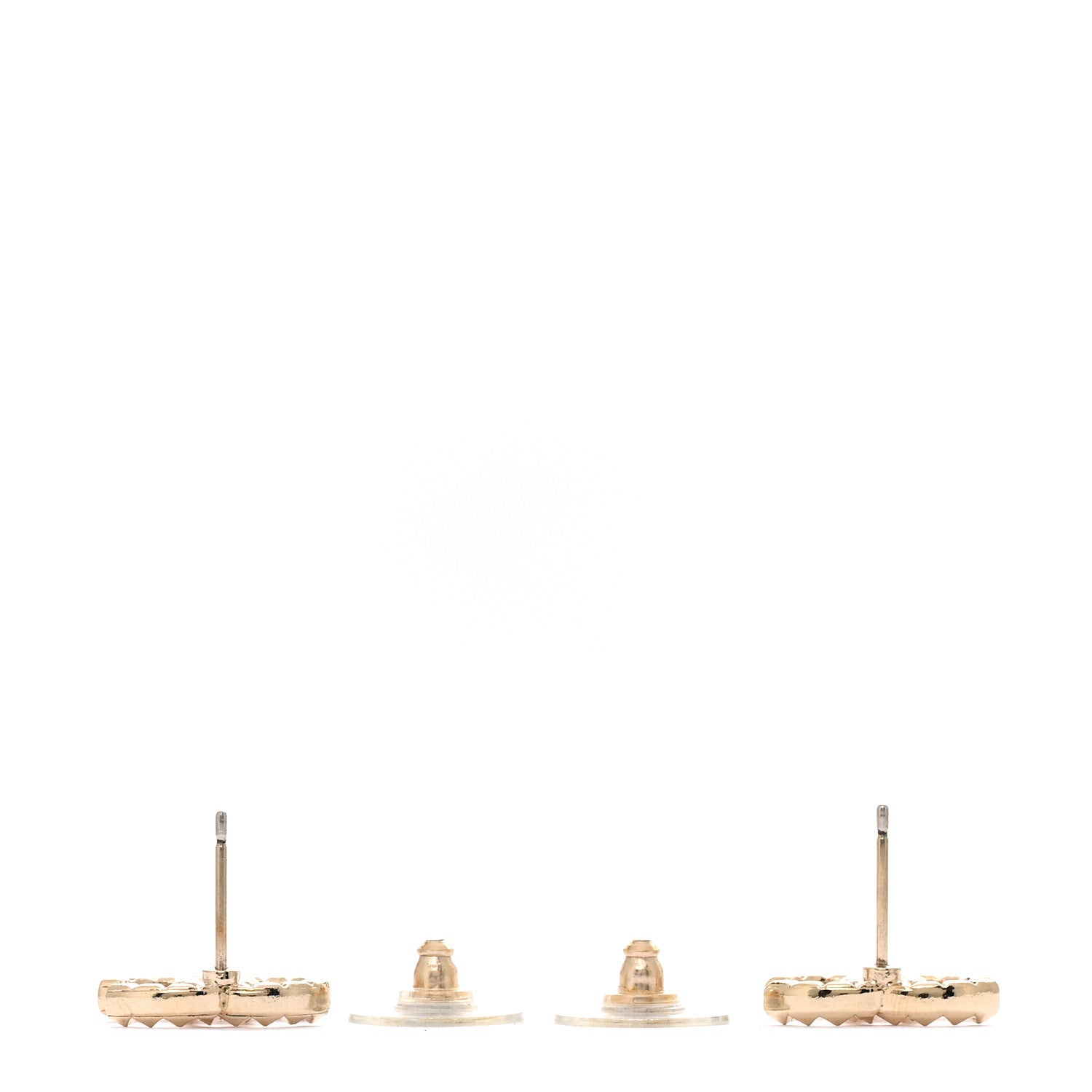 Chanel Studded CC Earrings Gold 3 of 5