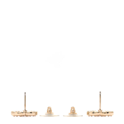 Chanel Studded CC Earrings Gold 3 of 5
