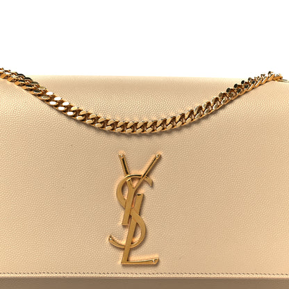 Saint Laurent Grain De Poudre Medium Monogram Kate Satchel Nude Powder 9 of 11