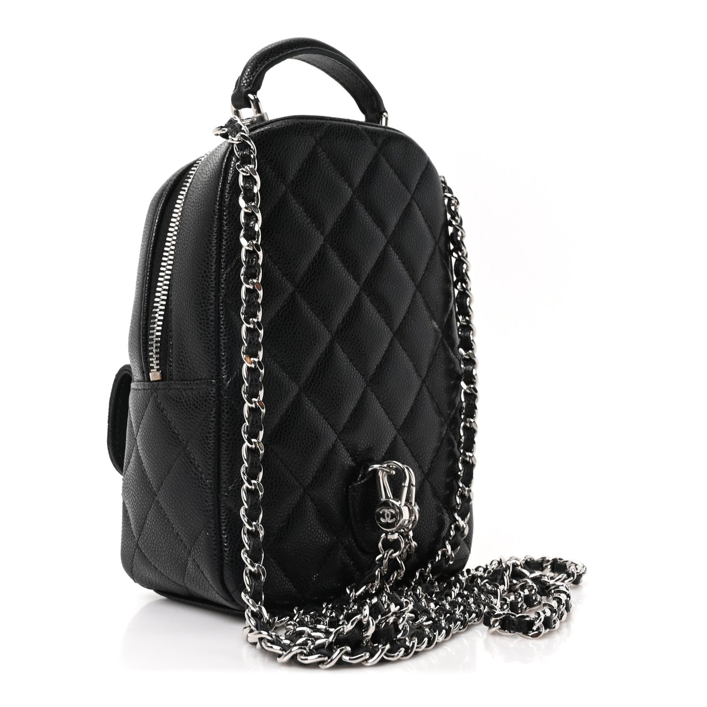 Caviar Quilted CC Mini Classic Backpack Black