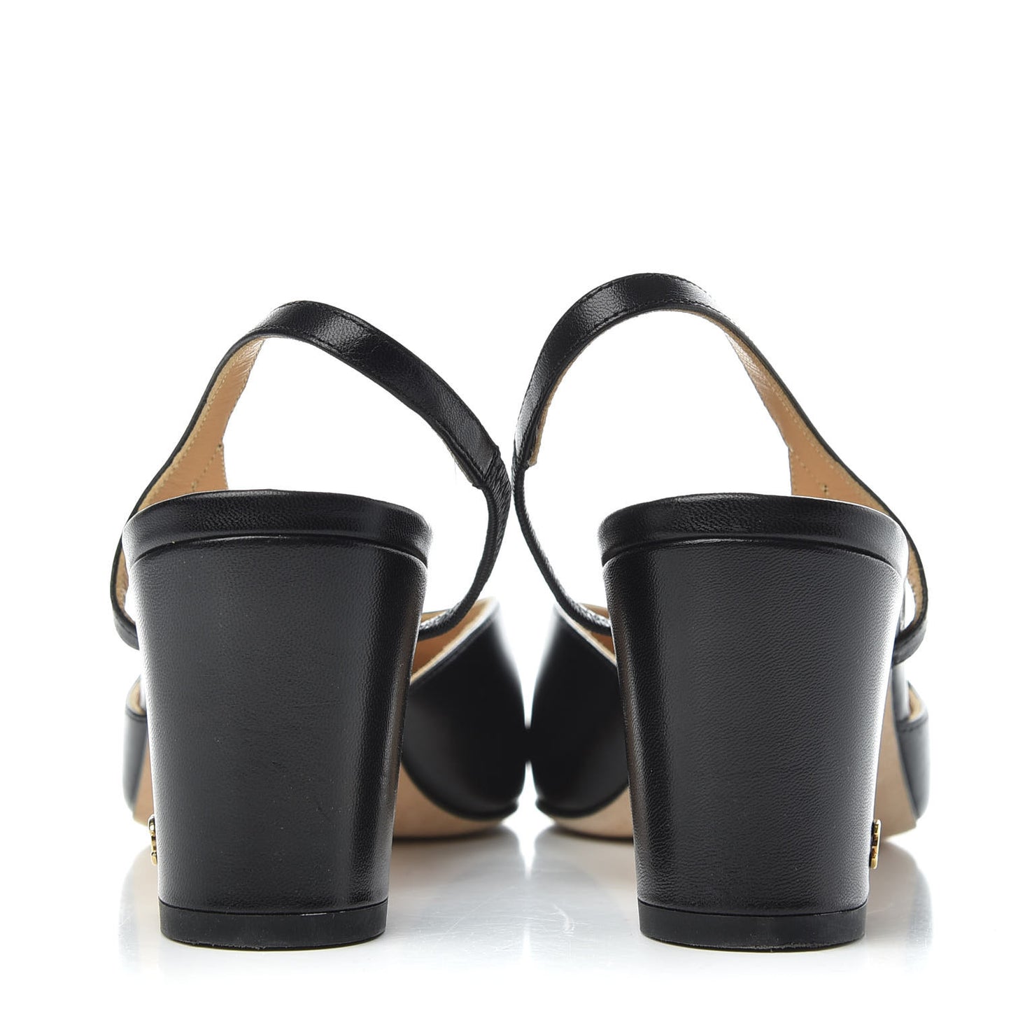Goatskin Grosgrain Cap Toe CC Slingback Sandals 39 Black