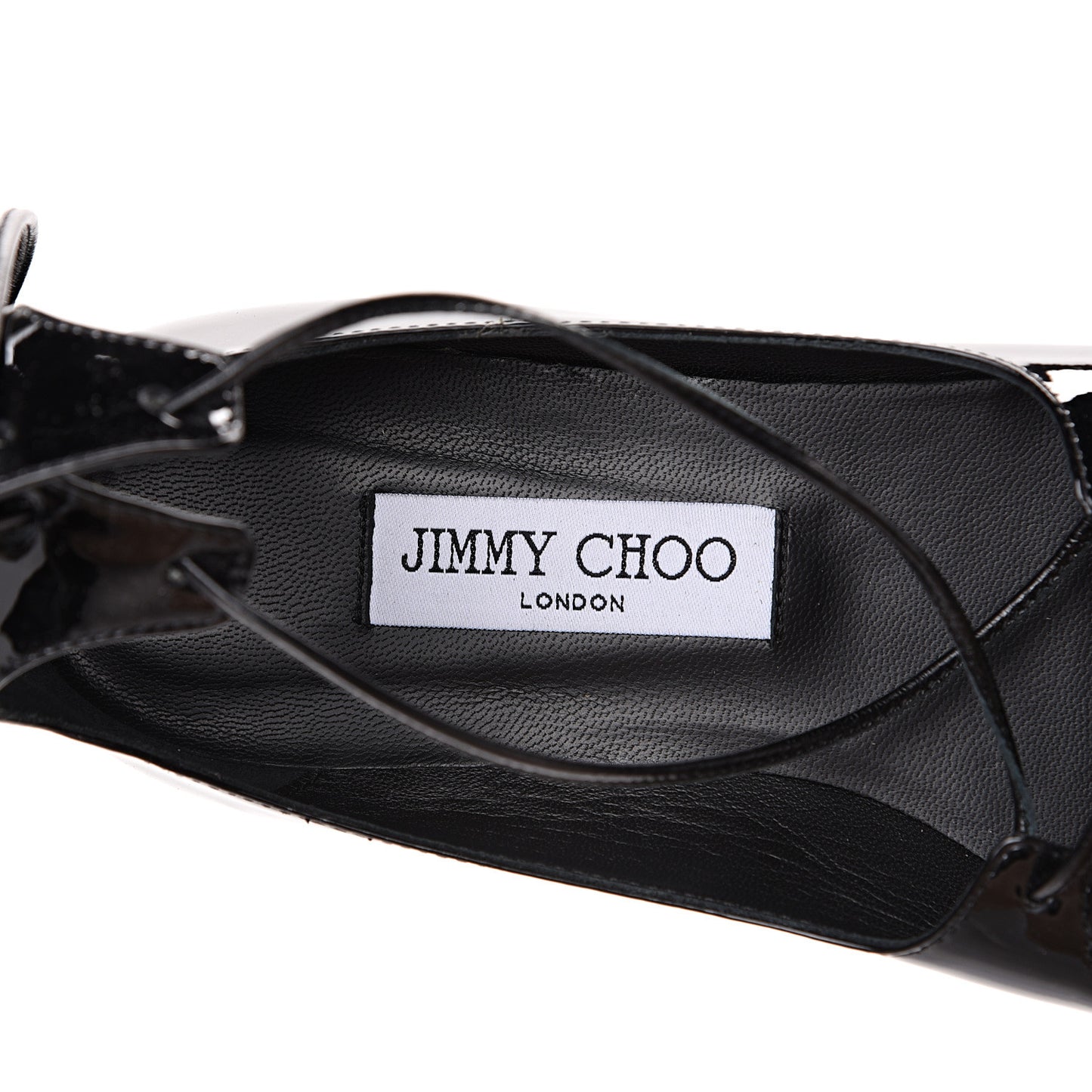 Patent Lace Up Vita Flats 40 Black