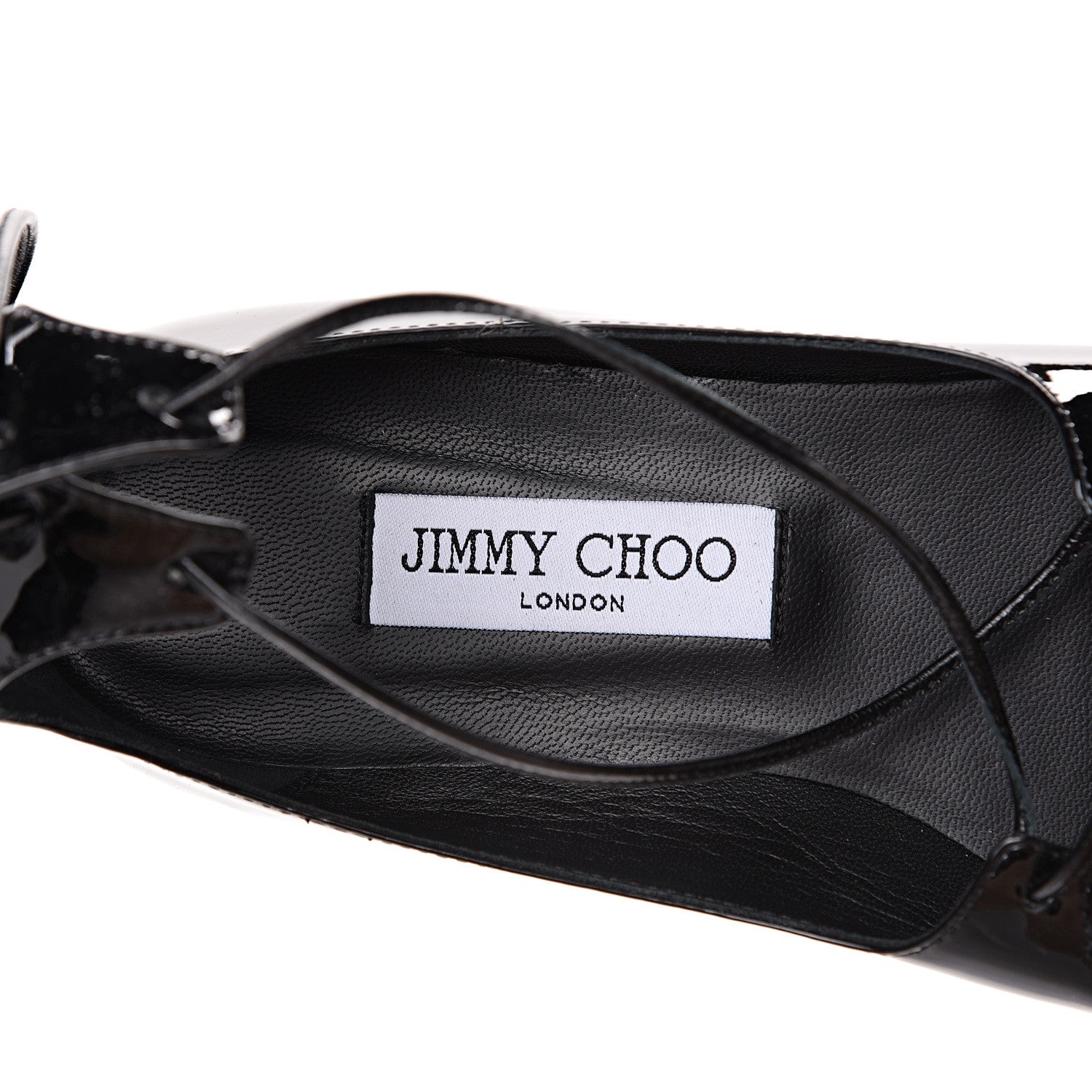 Jimmy Choo Patent Lace Up Vita Flats 40 Black 7 of 10