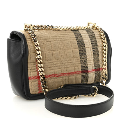Burberry Check Cashmere Small Lola Bag Black 3 of 10