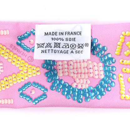 Hermes Silk Kelly En Perles Twilly Rose Bonbon Canard 2 of 4