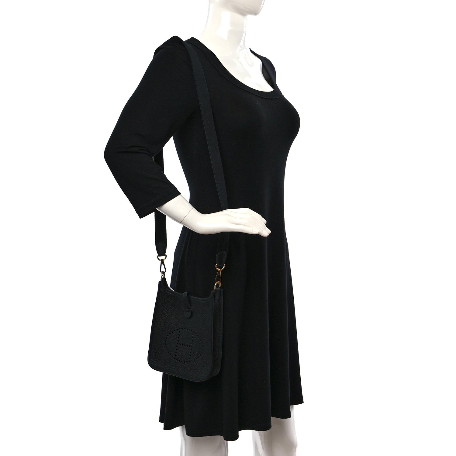 Hermes Taurillon Clemence Evelyne TPM Black 2 of 10