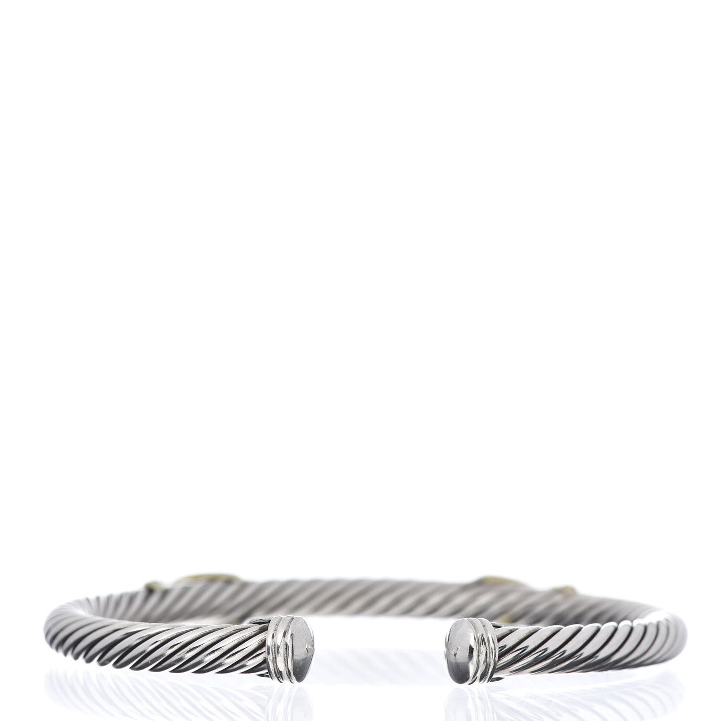 Sterling Silver 14K Yellow Gold 5mm Double X Cable Bracelet