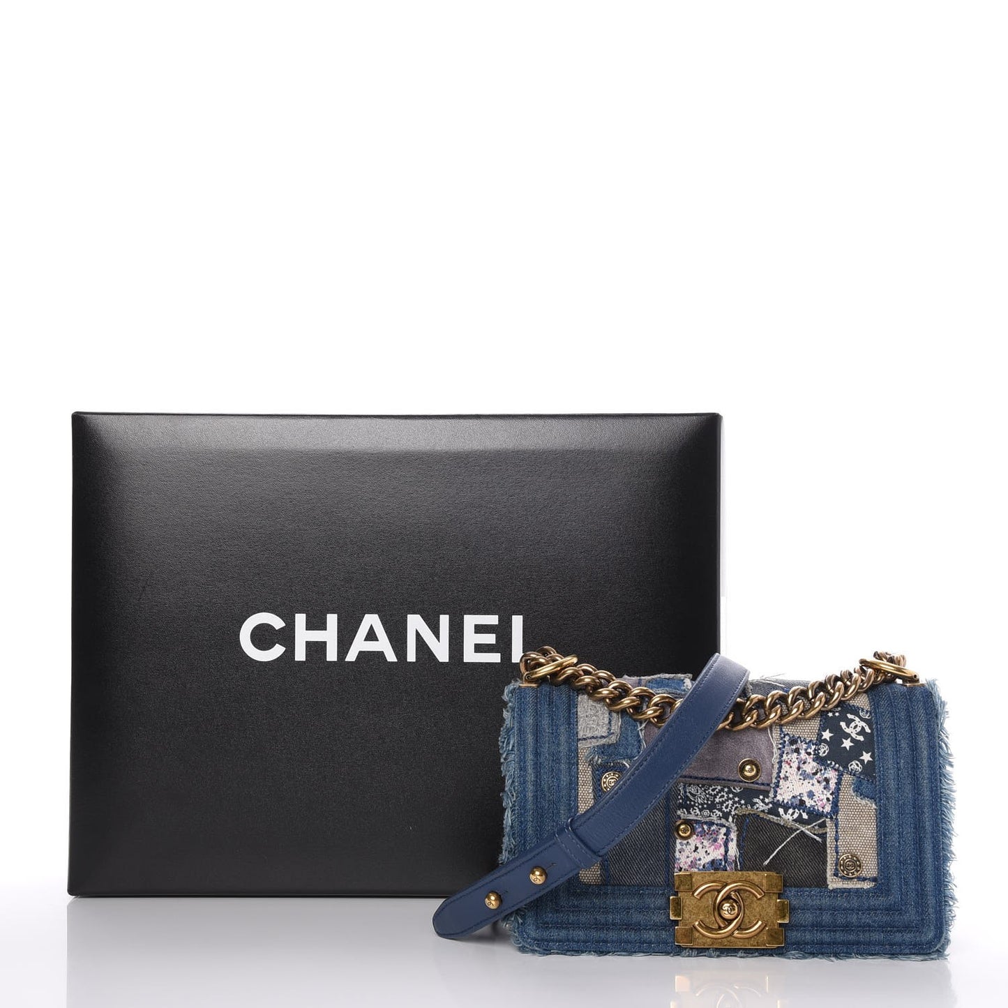 Denim Patchwork Small Boy Flap Blue