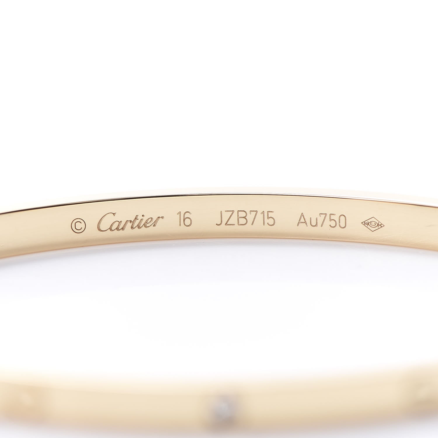 Cartier 18K Yellow Gold 6 Diamond Small LOVE Bracelet 16 4 of 5